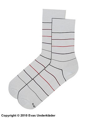 Socken ohne Gummibund, hochwertige Baumwolle, horizontale Streifen